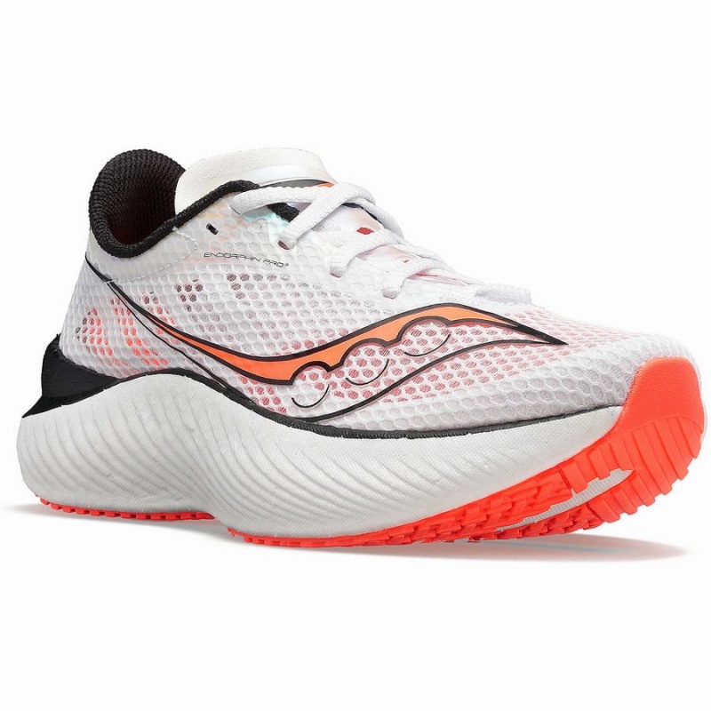 Men's Saucony Endorphin Pro 3 Running Shoes White / Black / Red | SG S05867-K47