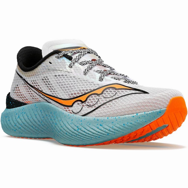 Men's Saucony Endorphin Pro 3 Running Shoes Grey / Orange | SG S09174-Q04