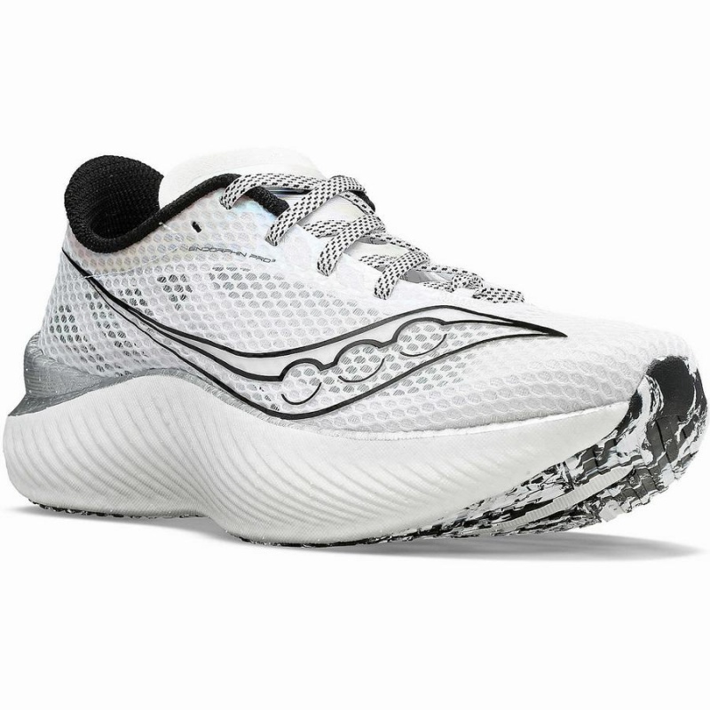 Men's Saucony Endorphin Pro 3 Running Shoes White / Black | SG S23710-E32