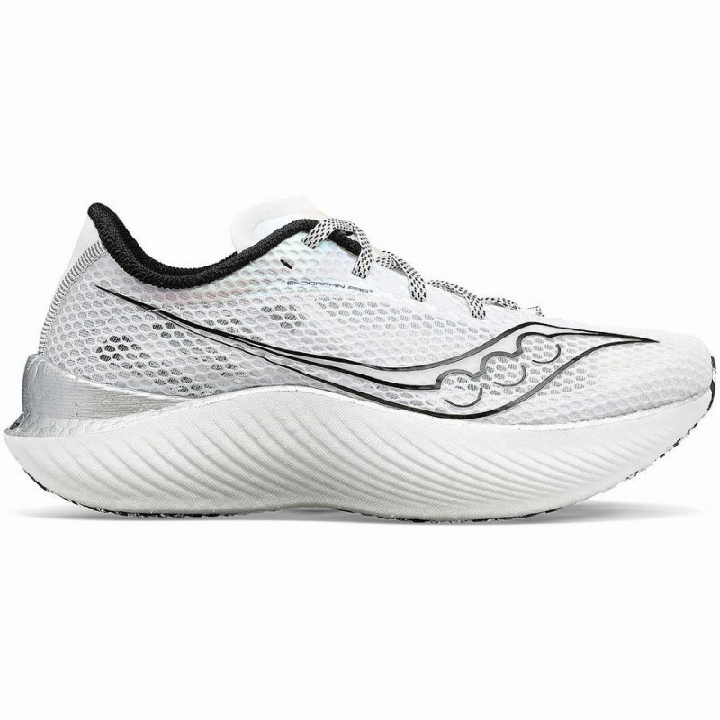 Men\'s Saucony Endorphin Pro 3 Running Shoes White / Black | SG S23710-E32