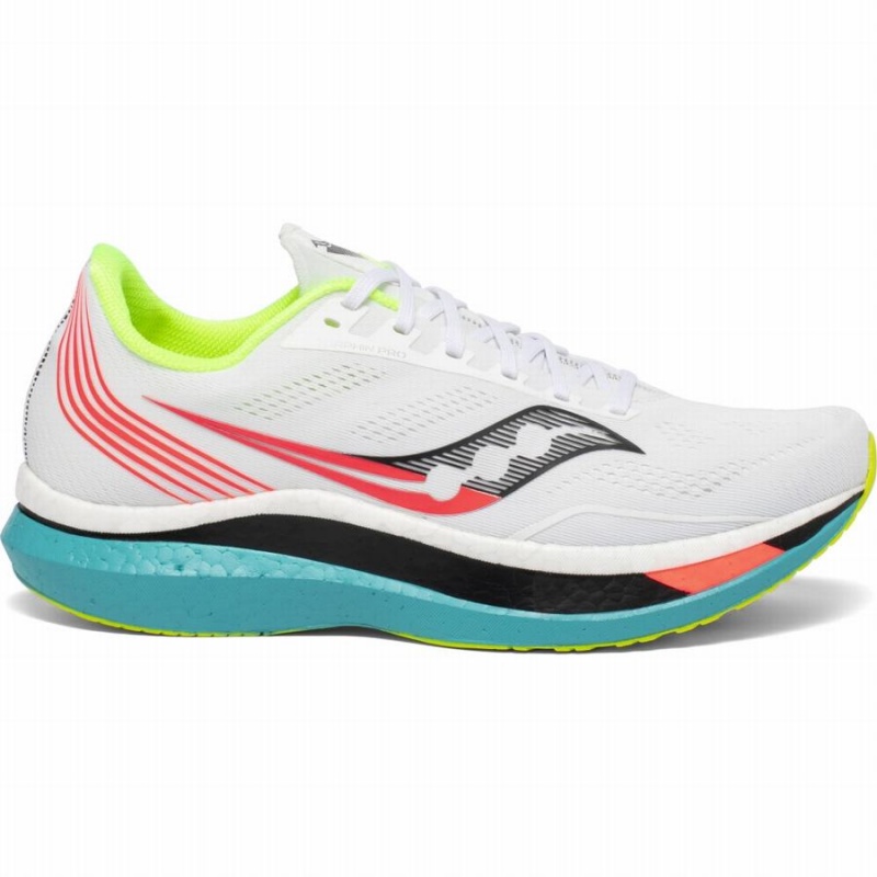 Men\'s Saucony Endorphin Pro Running Shoes White | SG S21753-R84