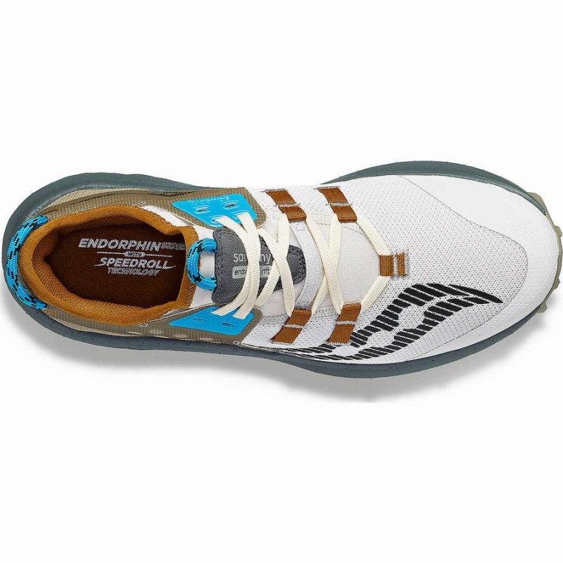 Men's Saucony Endorphin Rift Running Shoes White / Brown | SG S30579-G69