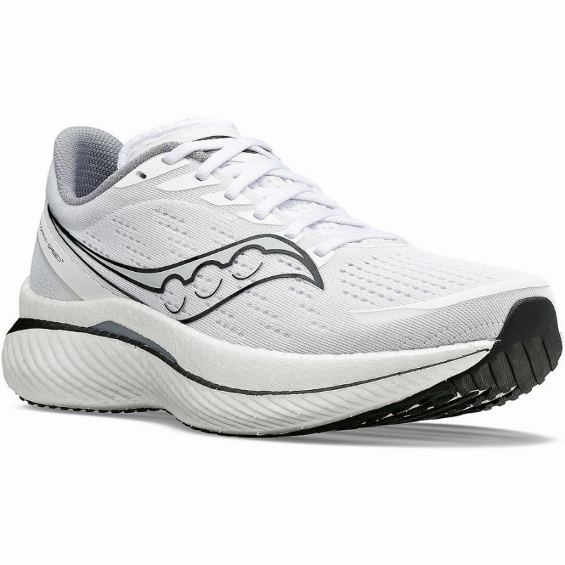 Men's Saucony Endorphin Speed 3 Running Shoes White / Black | SG S01865-Q92