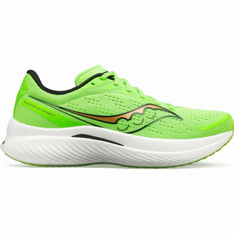 Men\'s Saucony Endorphin Speed 3 Running Shoes Green / Gold | SG S79315-W28