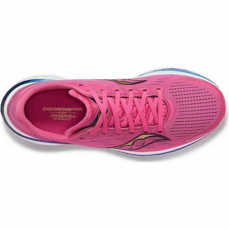 Men's Saucony Endorphin Speed 3 Running Shoes Pink / Navy | SG S17684-U73