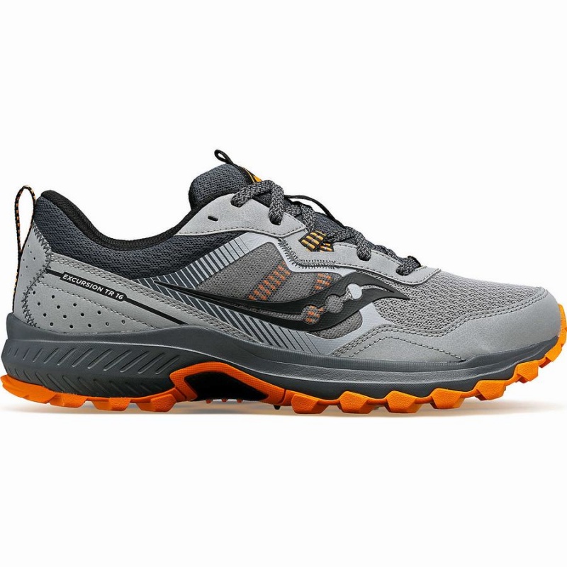 Men\'s Saucony Excursion TR16 Trail Running Shoes Grey / Orange | SG S75319-P81