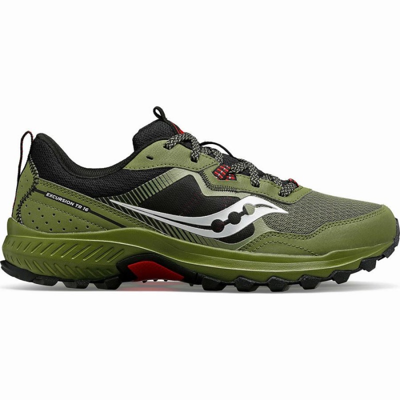 Men\'s Saucony Excursion TR16 Trail Running Shoes Khaki / Black | SG S17836-X01