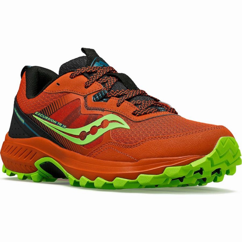 Men's Saucony Excursion TR16 Trail Running Shoes Orange / Green | SG S28341-B43