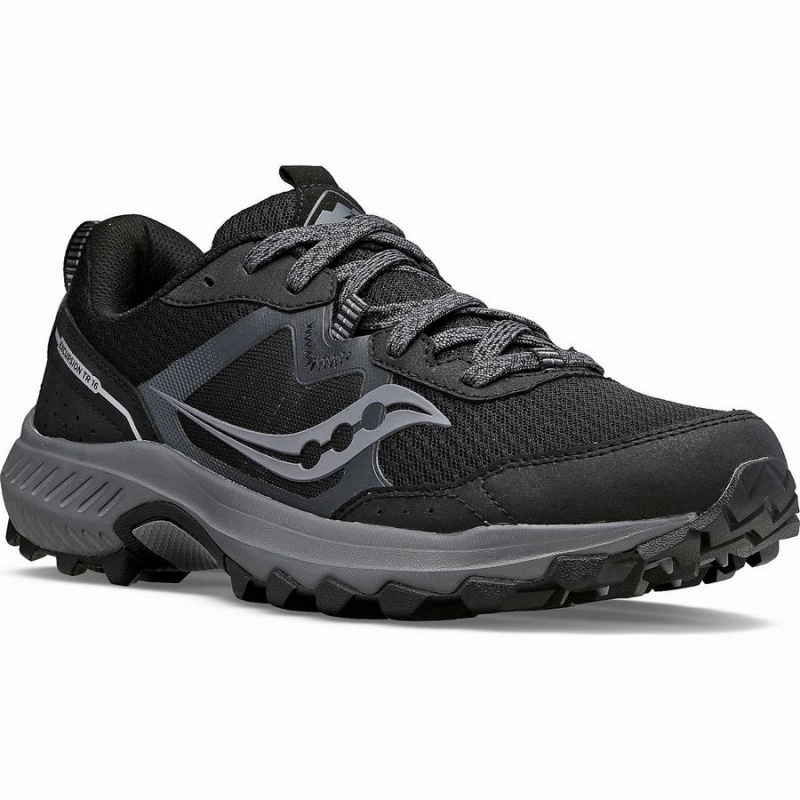 Men's Saucony Excursion TR16 Trail Running Shoes Black / Grey | SG S94067-M02