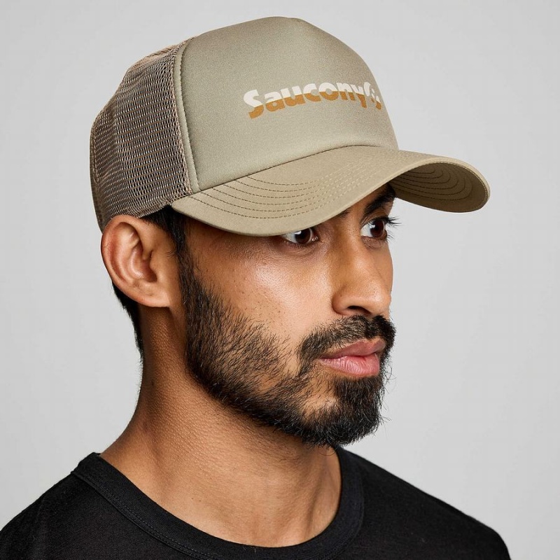 Men\'s Saucony Foamie Trucker Hats Coffee | SG S60753-S96