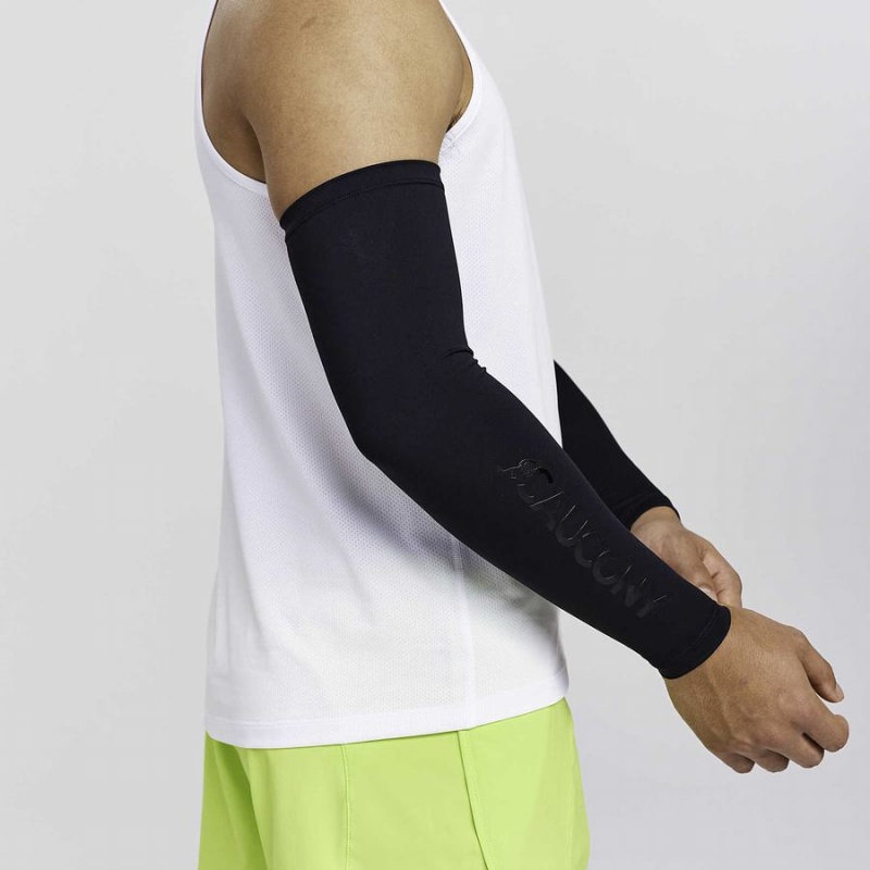 Men\'s Saucony Fortify Arm Sleeves Arm Warmer Black | SG S30257-C92