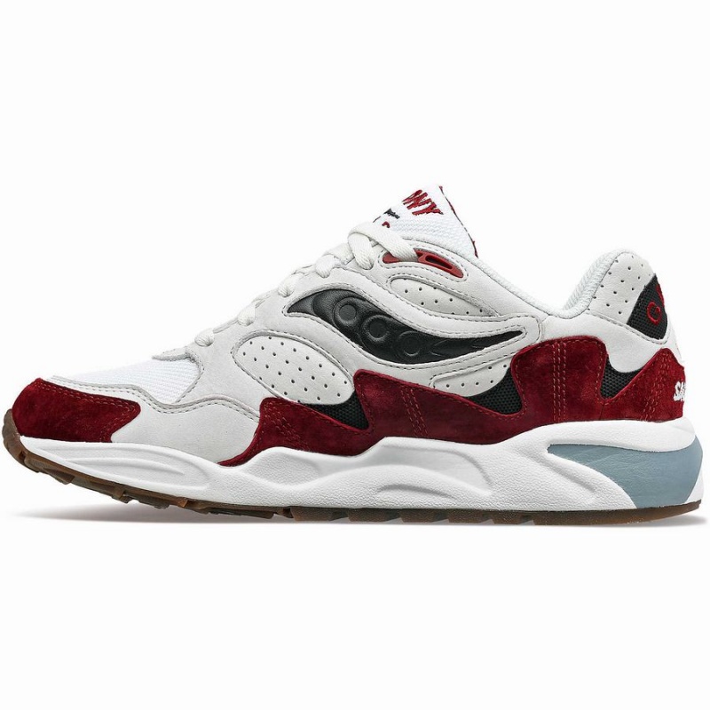 Men's Saucony Grid Shadow 2 Sneakers Cream / Red | SG S09421-Z05