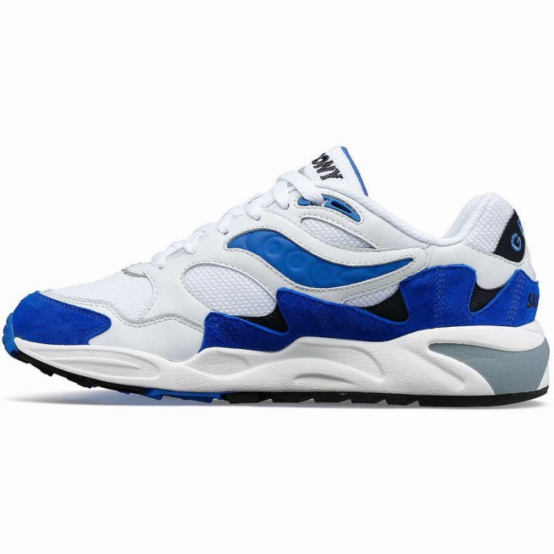 Men's Saucony Grid Shadow 2 Sneakers White / Blue | SG S31602-X18