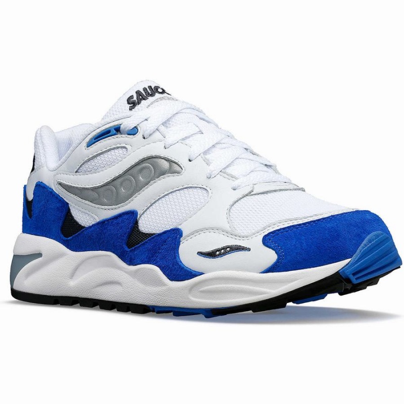 Men's Saucony Grid Shadow 2 Sneakers White / Blue | SG S31602-X18