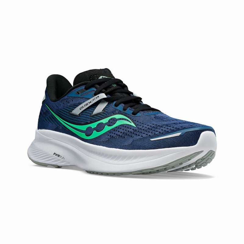 Men's Saucony Guide 16 Running Shoes Navy / Turquoise | SG S72491-G26