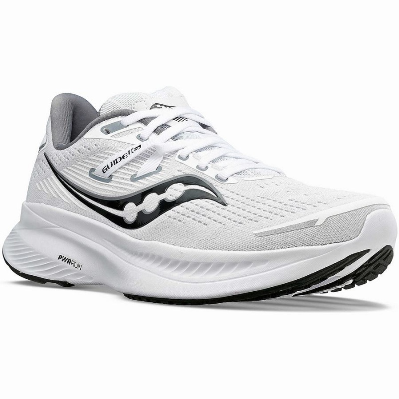 Men's Saucony Guide 16 Running Shoes White / Black | SG S80942-M16