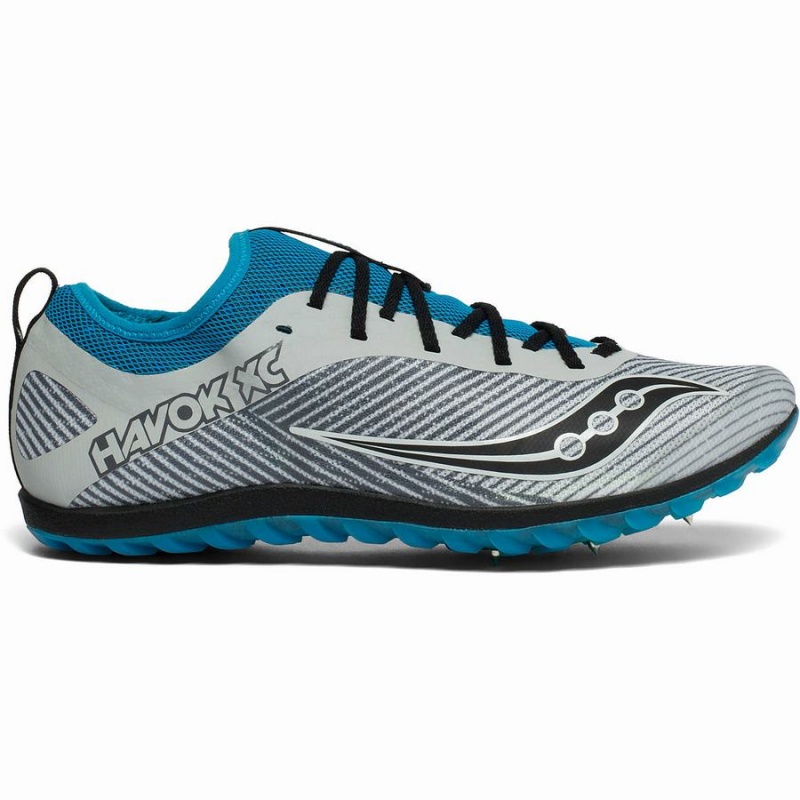 Men\'s Saucony Havok XC 2 Spike Track Spikes Grey / Blue | SG S45793-B62