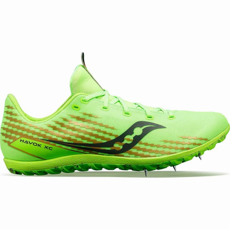 Men\'s Saucony Havok XC 3 Flat Track Spikes Green | SG S13264-E45