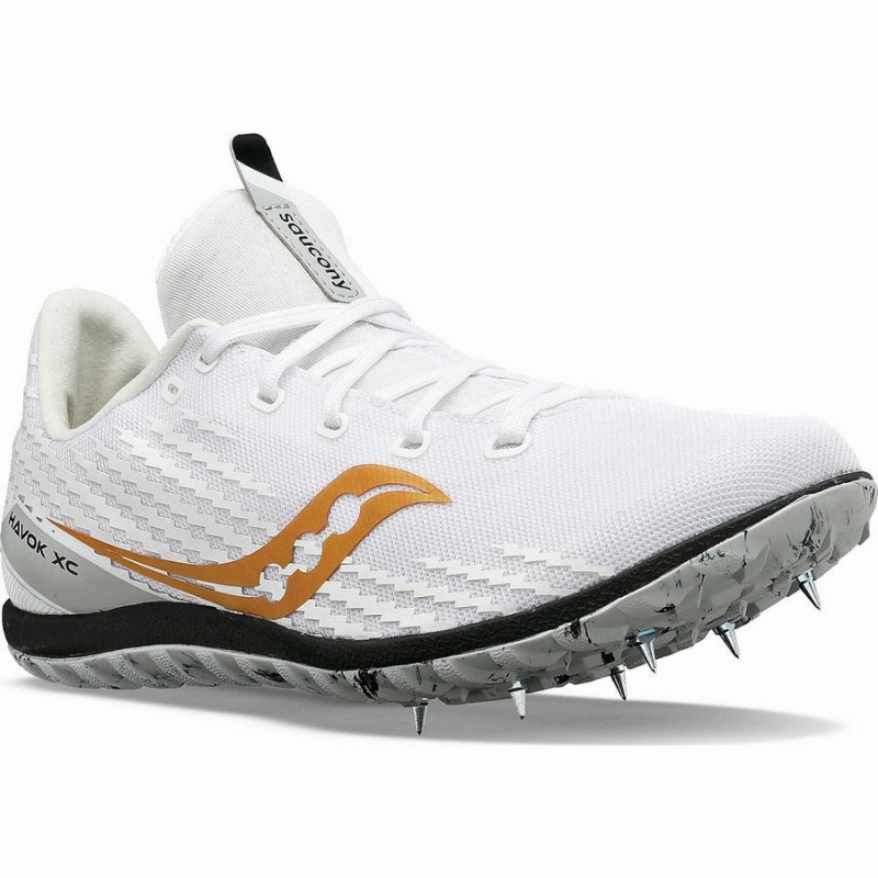 Men's Saucony Havok XC 3 Spike Track Spikes White | SG S79023-K81