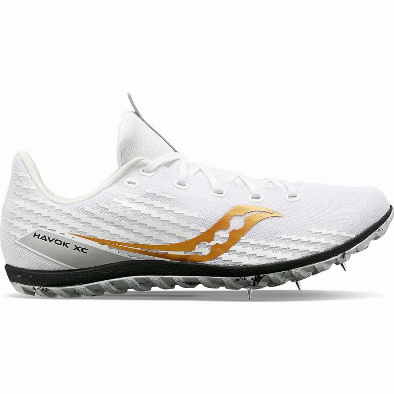 Men\'s Saucony Havok XC 3 Spike Track Spikes White | SG S79023-K81