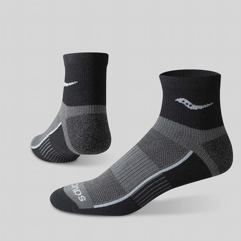 Men's Saucony Inferno Quarter 3-Pack Socks Black | SG S78924-T95