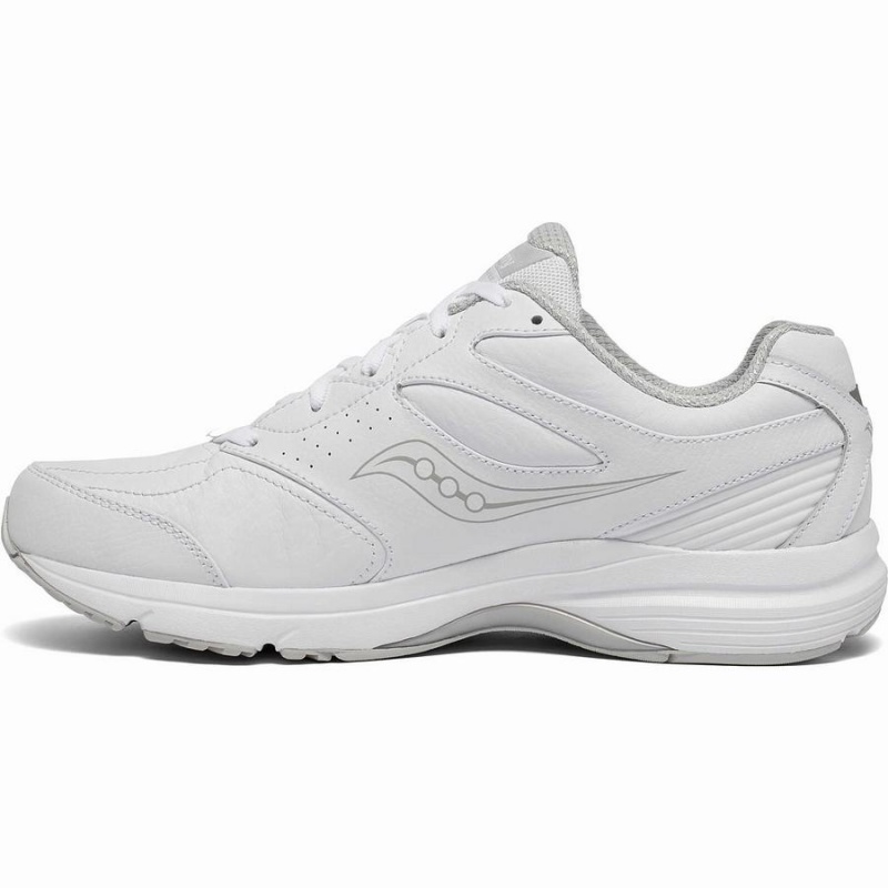 Men's Saucony Integrity Walker 3 Wide Walking Shoes White | SG S85492-N47