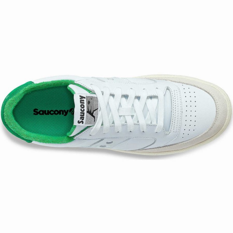 Men's Saucony Jazz Court Athletic Sneakers White / Green | SG S79850-M46