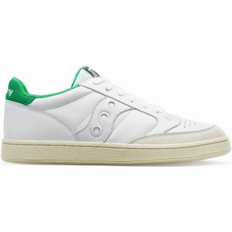 Men\'s Saucony Jazz Court Athletic Sneakers White / Green | SG S79850-M46