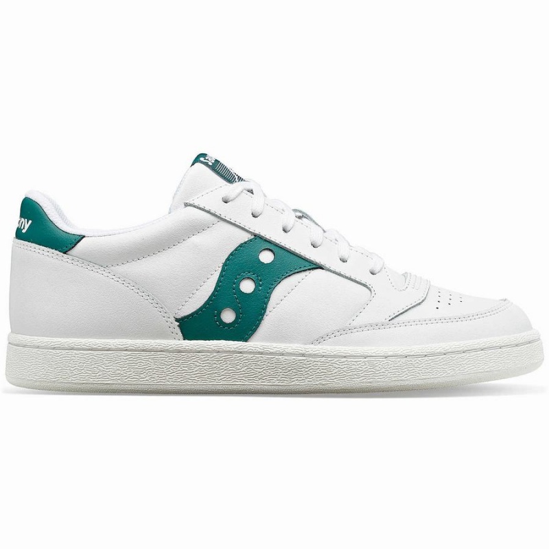 Men\'s Saucony Jazz Court PU Sneakers White / Green | SG S05684-A27