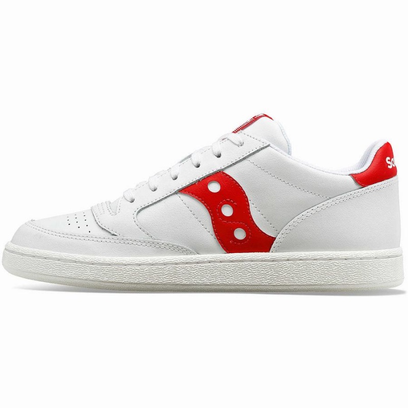 Men's Saucony Jazz Court PU Sneakers White / Red | SG S32608-Q86