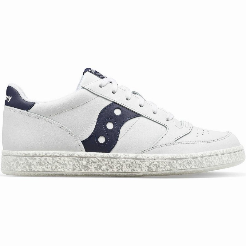 Men\'s Saucony Jazz Court PU Sneakers White / Navy | SG S78950-W80