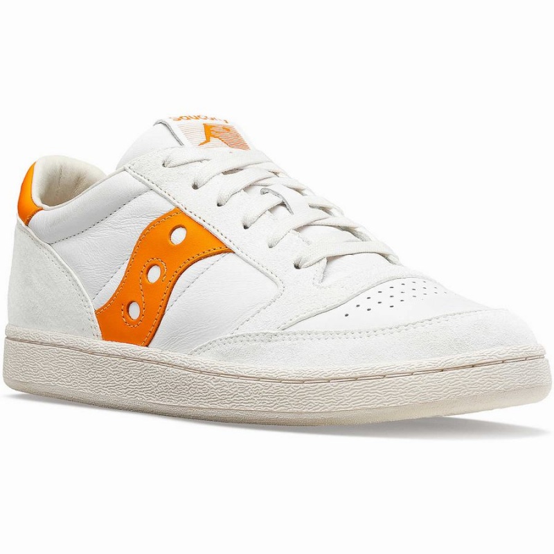 Men's Saucony Jazz Court Premium Sneakers White / Orange | SG S26501-R95