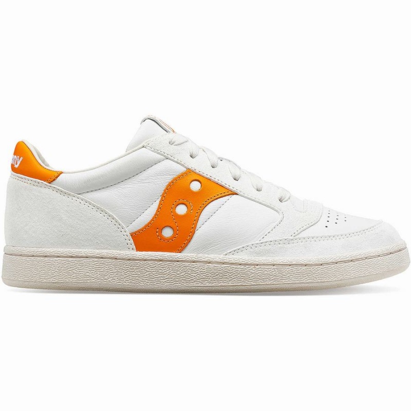 Men\'s Saucony Jazz Court Premium Sneakers White / Orange | SG S26501-R95