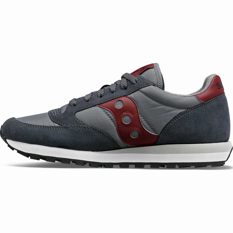 Men's Saucony Jazz Original Sneakers Grey / Dark Red | SG S13562-V38