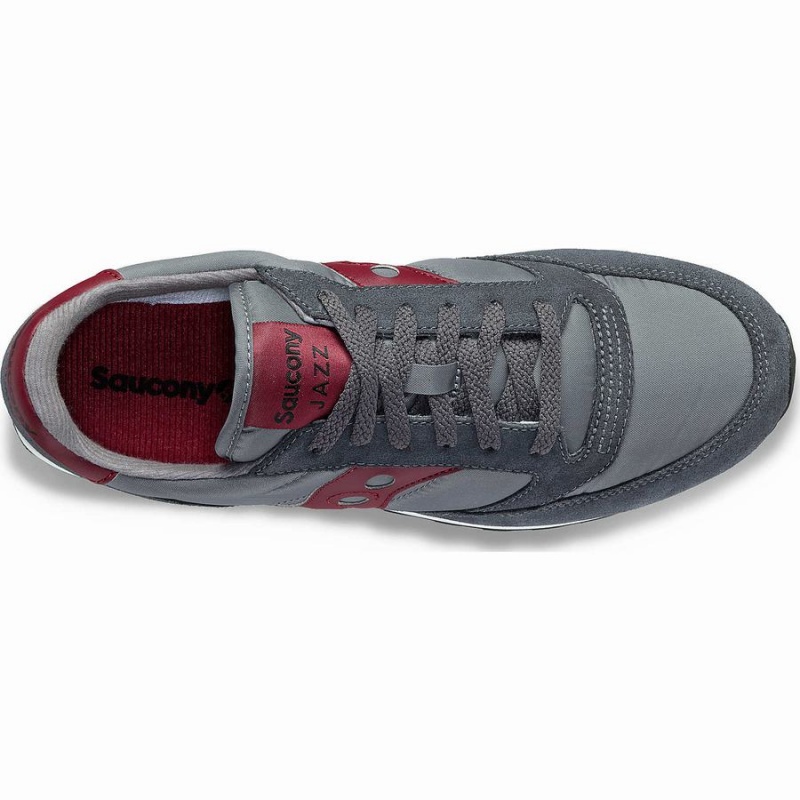 Men's Saucony Jazz Original Sneakers Grey / Dark Red | SG S13562-V38