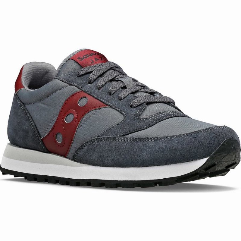 Men's Saucony Jazz Original Sneakers Grey / Dark Red | SG S13562-V38