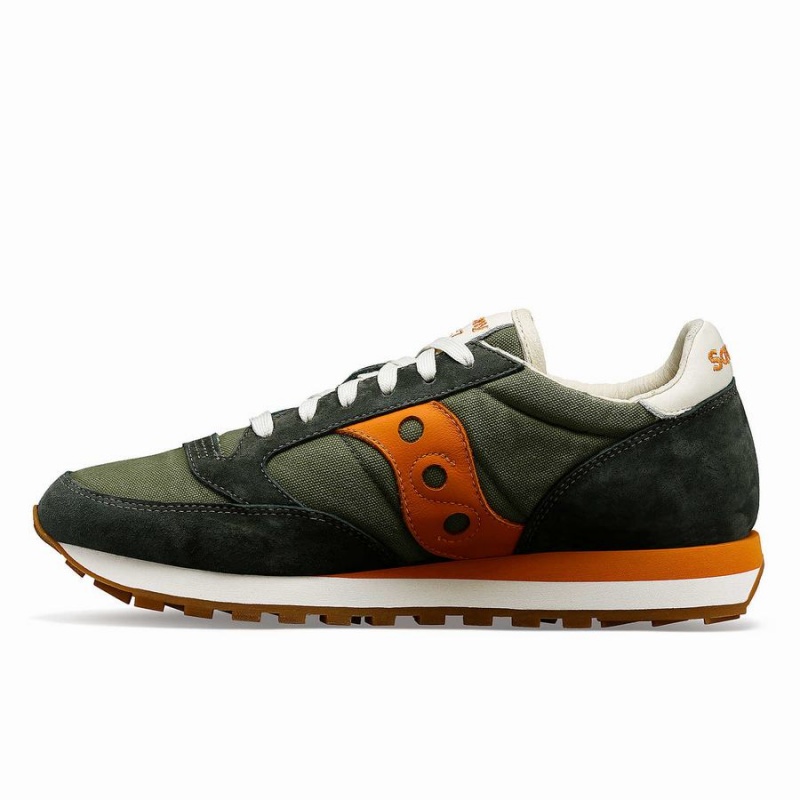 Men's Saucony Jazz Original Stonewash Sneakers Olive / Orange | SG S95648-R92