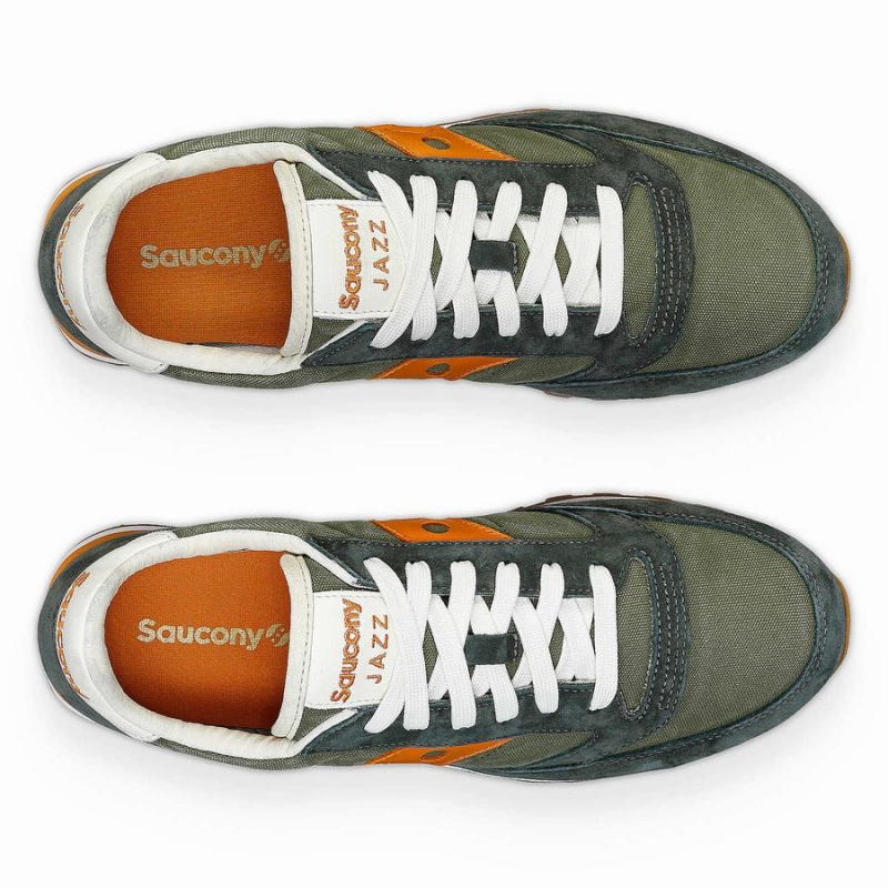 Men's Saucony Jazz Original Stonewash Sneakers Olive / Orange | SG S95648-R92