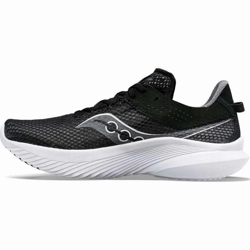 Men's Saucony Kinvara 14 Running Shoes Black / White | SG S50724-M70