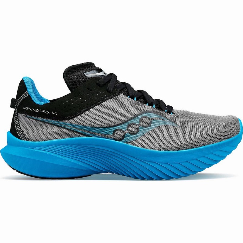 Men\'s Saucony Kinvara 14 Running Shoes Blue Grey | SG S14687-D43