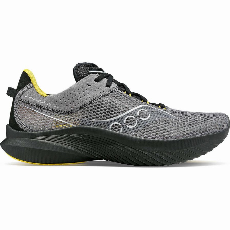 Men\'s Saucony Kinvara 14 Running Shoes Grey / Black | SG S93652-C40