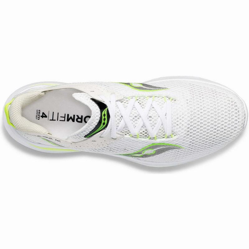 Men's Saucony Kinvara 14 Running Shoes White / Green | SG S81320-W01