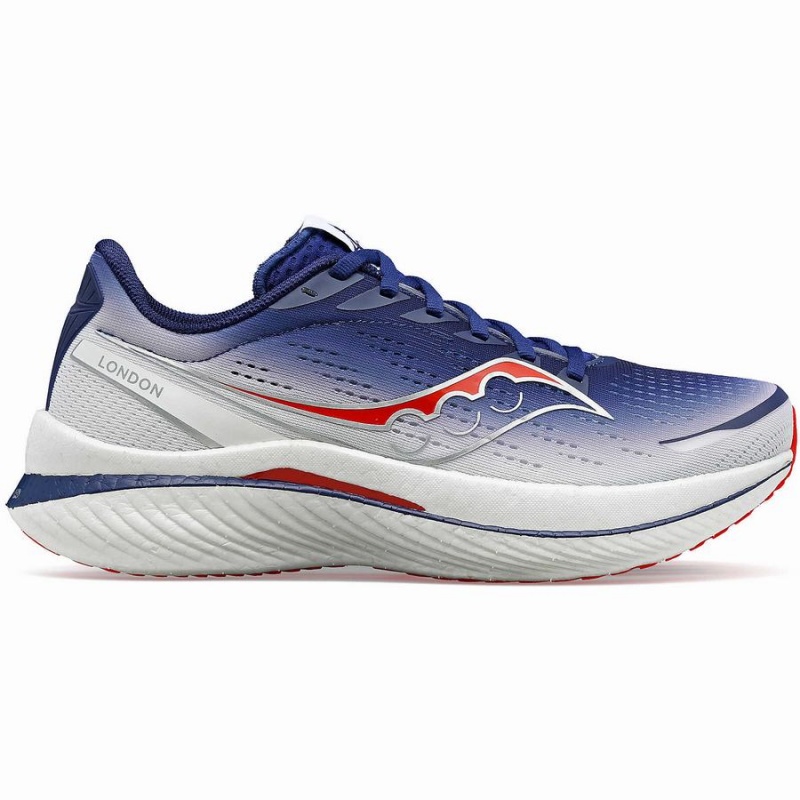 Men\'s Saucony London Endorphin Speed 3 Running Shoes Navy / White | SG S09847-H64