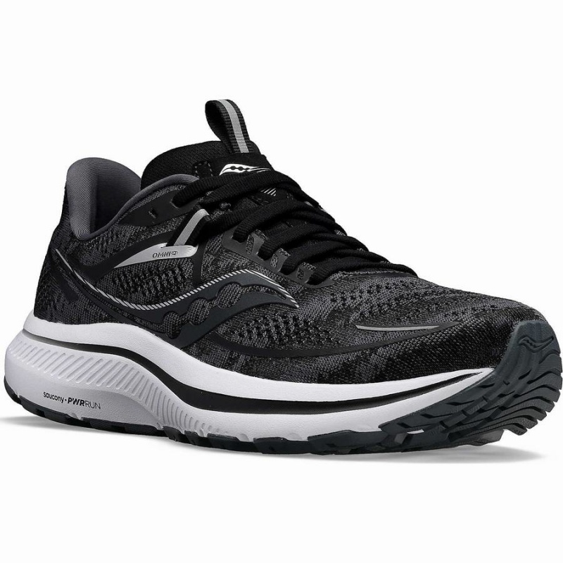 Men's Saucony Omni 21 Running Shoes Black / White | SG S20783-Q57