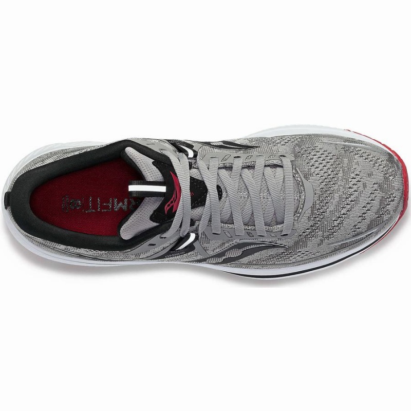 Men's Saucony Omni 21 Wide Running Shoes Grey / Dark Red | SG S04687-R13