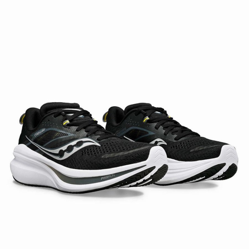 Men's Saucony Omni 22 Running Shoes Black / White | SG S49632-M07