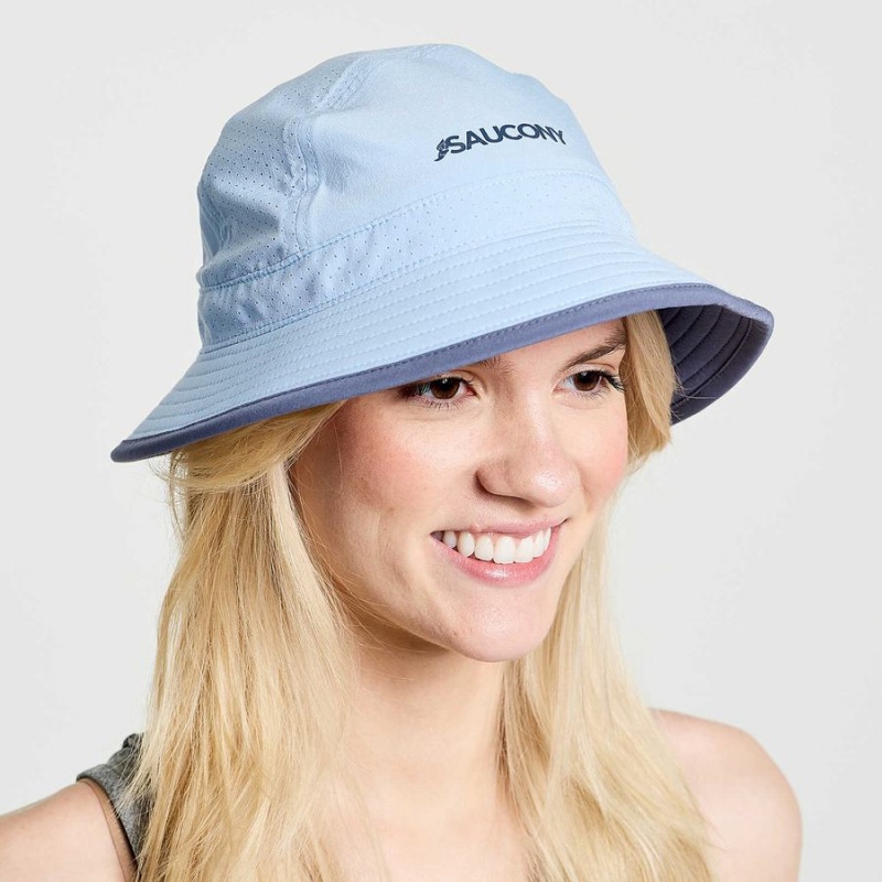 Men\'s Saucony Outpace Bucket Hats Blue | SG S20945-M24