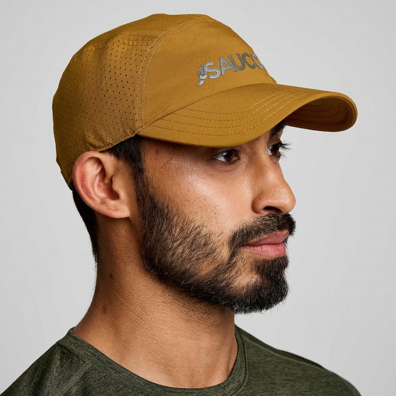 Men\'s Saucony Outpace Hats Brown | SG S98213-X51