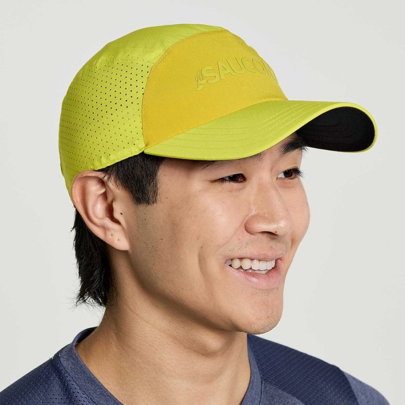 Men's Saucony Outpace Hats Yellow | SG S31842-Z46