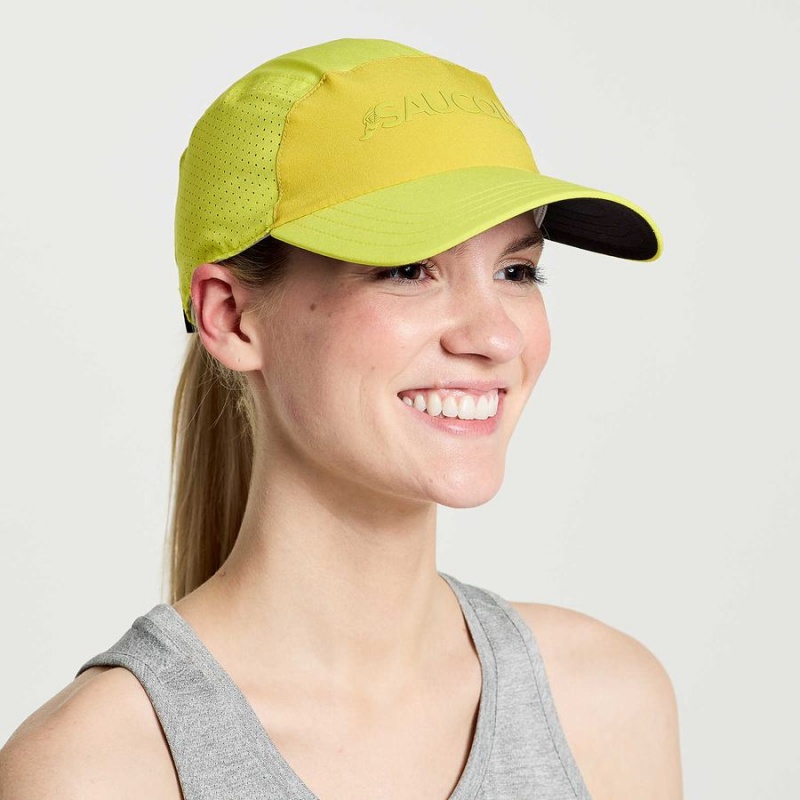 Men\'s Saucony Outpace Hats Yellow | SG S31842-Z46